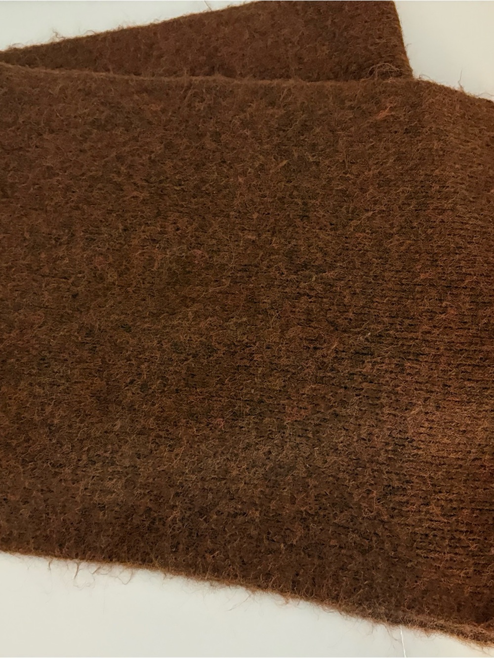 Zara Brown Fuzzy Knit Scarf